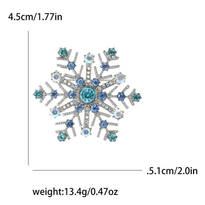 Christmas Rhinestone Snowflake Brooch for Women Unisex Pearl Ice Crystal Pin Event Party Backpack Decoration Clothes Accessories