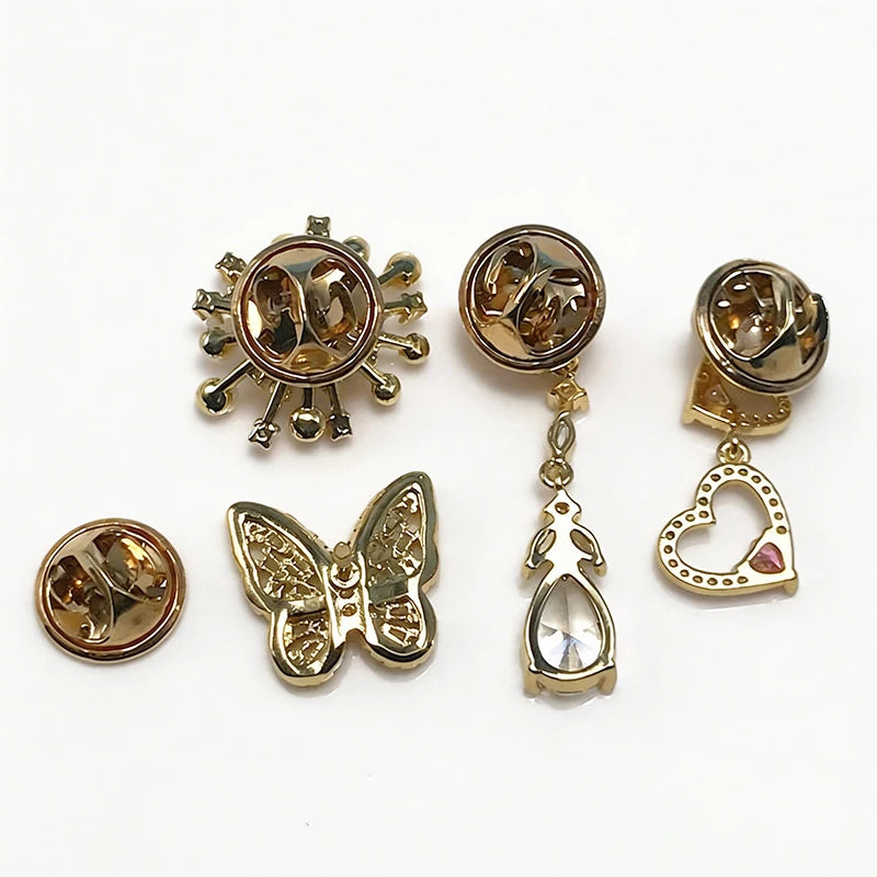 Wuli&baby Lovely Collar Pins For Women Lady's Shirt 4-design Butterfly Water-drop Flower Heart Brooch Pin Fashion Jewelry Gifts
