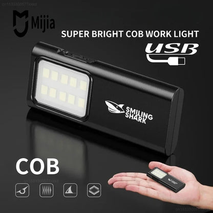 Mijia SMILING SHARK TIP065 Rechargeable Worklight COB Floodlight Pocket Flashlight with Clip Design Outdoor Camping Lamp Tools