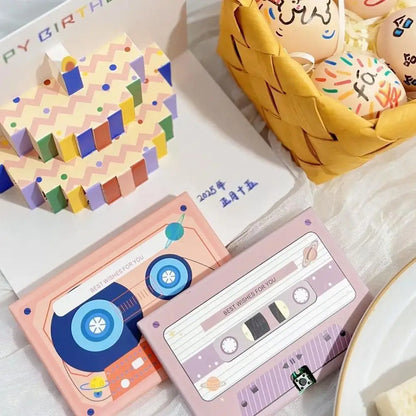 Voice Recordable Greeting Card 60 Seconds Recording Time Message Recorder Cassette Recording Voice Tape Greeting Card