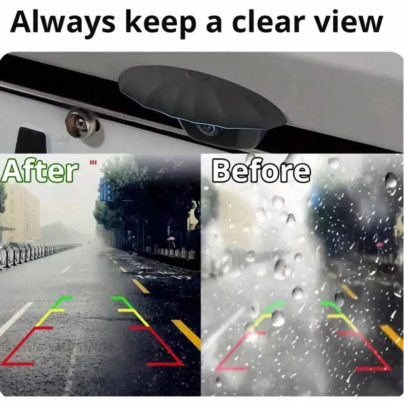 Car Rear Camera Rain Cover - Thickened & Widened Silicone, Non-Destructive Installation, Suitable for All Car Car Models, Clear
