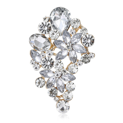 Beaut&Berry Luxury Shiny Crystal Glass Brooches for Women Rhinestone Pins Friends Party Gifts Banquet Jewellery Accessories