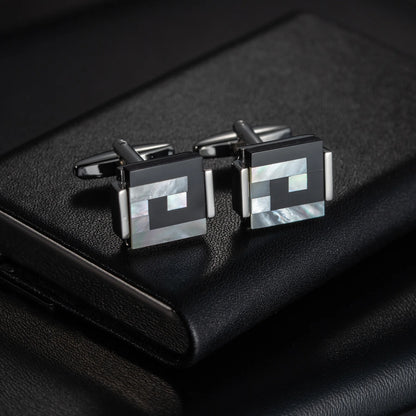 Round Cufflinks Mens For Business Shirt Wedding Party Men Cufflink Solid Cloth Rectangle Stripe Cuff links Accessories Wholesale