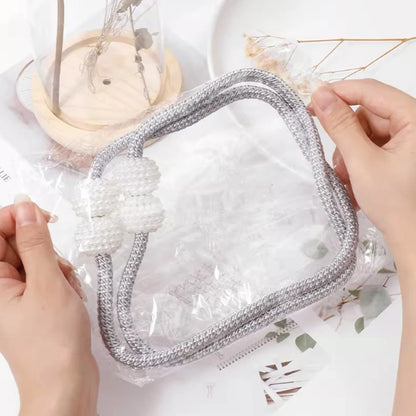 1/2PCS Curtain Buckle Curtain Strap Pearl Buckle Design Curtain Tie Rope Curtain Tiebacks with Strong Magnet Decor Accessories