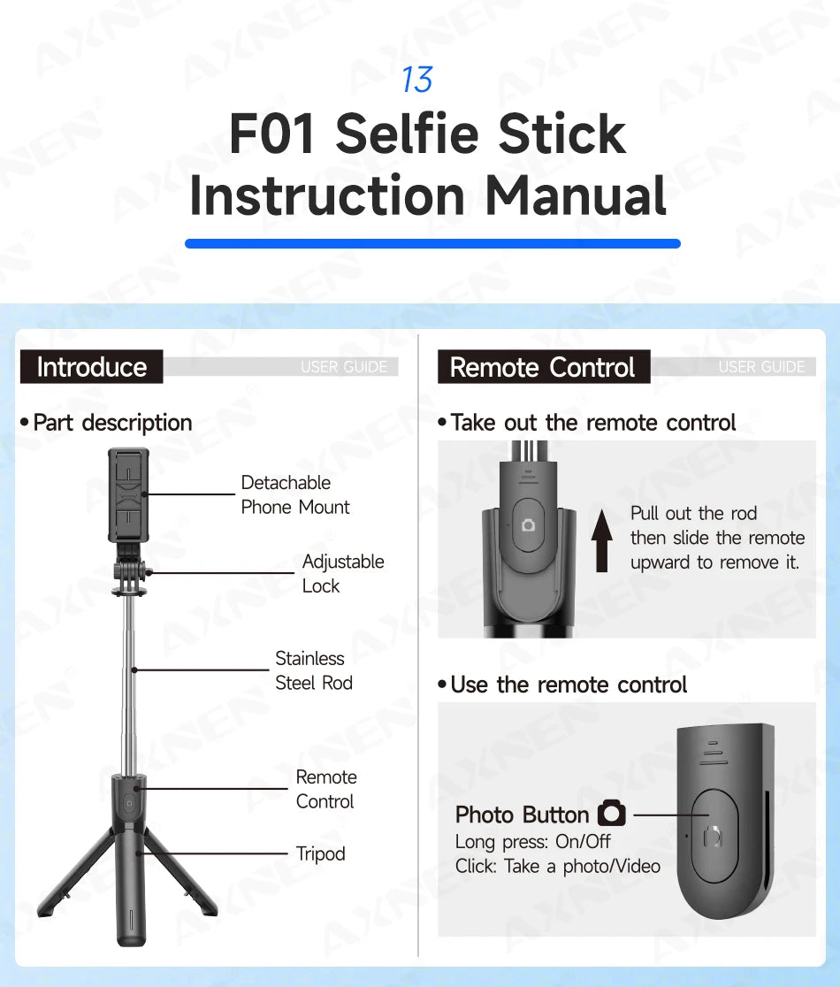 Bluetooth Selfie Stick Tripod Desktop Stand, Phone Holder, Wireless Remote Shutter, for iPhone Android, Option with Fill Light
