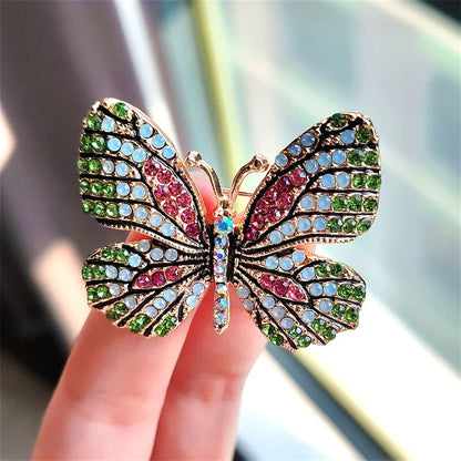Classic Rhinestone Butterfly Brooches For Women Vintage Beauty Casual Brooch Pins Clothing Accessories Party Wedding Gifts