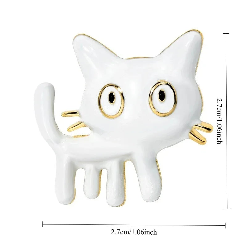 Cute Enamel Cat Brooches for Women Animal Lapel Pins Party Backpack Jewelry Accessories Gifts