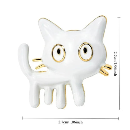 Cute Enamel Cat Brooches for Women Animal Lapel Pins Party Backpack Jewelry Accessories Gifts