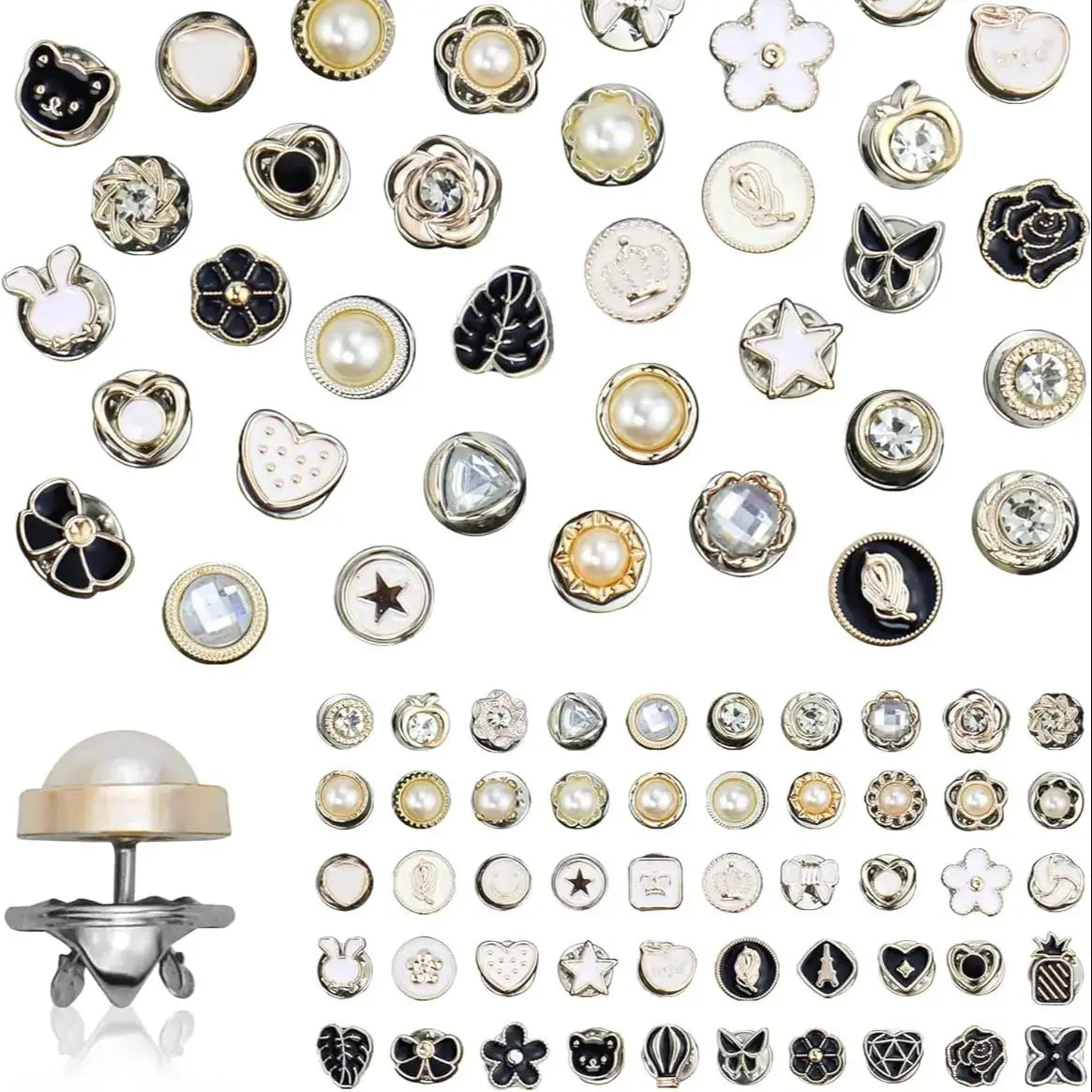 Classic Mixed Pearl Flower Brooch Set for Clothing Decoration Silk Scarf Brooch Women's Blouse Mini Size Safe Metal Pins