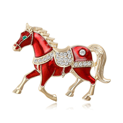 2026 New Women's Luxury Dress Horse Brooch Horse Year Mascot UK Travel Souvenir Gift