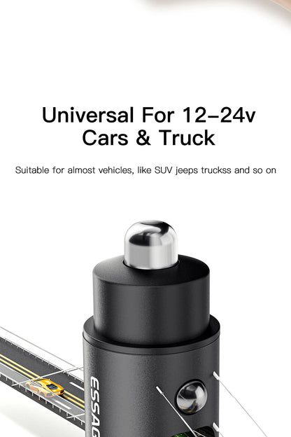 Essager USB C Car Charger 45W 5A Quick Charge 4.0 QC PD 3.0 SCP USB Type C Fast Charging For iPhone14 13 Huawei Samsung Xiaomi