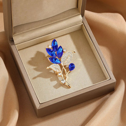 Orchid Style Brooch Women's Alloy Flower Plant Brooches Fashionable and Versatile Clothing Backpack Scarf Accessories Brooch