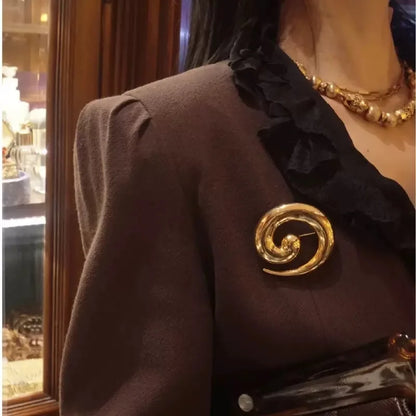 Wuli&baby Stainless Steel Geometric Brooches For Women 2-color Simple Style Brooch Pins Gifts