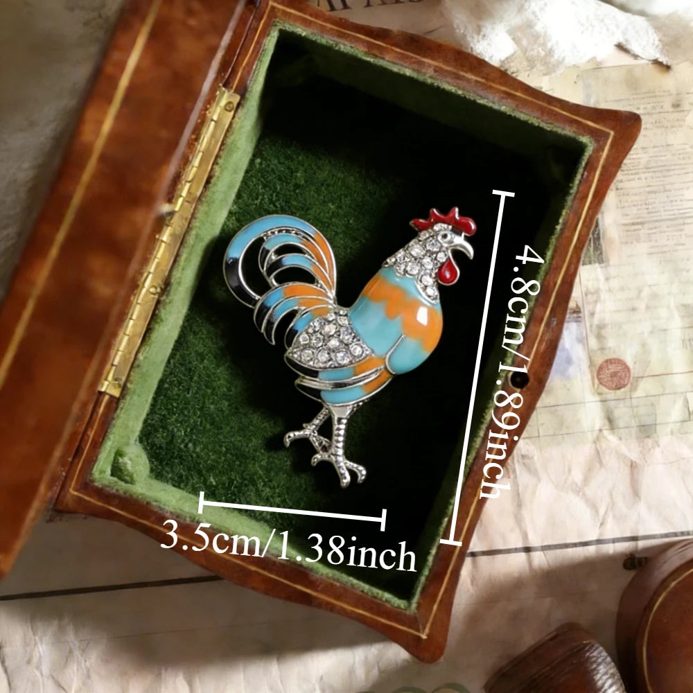 Baroque Luxury Beautiful Rooster Animal Design Brooch for Men Women, Jewelry Accessories, WeddingHolidayPartyCoupleSurpriseGift