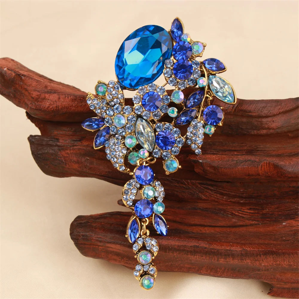 Baroque Luxury Tassel Flower Design Men's Women's Brooch Pin，Jewelry Accessories Wedding Holiday Party Couple Surprise Gift