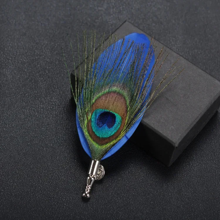 i-Remiel Long Needle Brooch Scarf Feather Brooch Korean Men's Jewelry Fabric Brooches and Pins Korea Suit Wedding Accessories