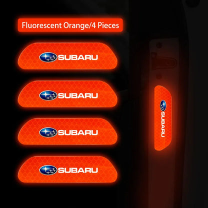 4PCS Car Stickers Door Opening Reflective Warning Sticker For Subaru STI Forester Impreza Legacy Outback XV BRZ WRX Tribeca