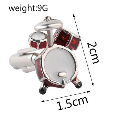 Fashion Music Drum Cufflinks for Men New Trendy 3D Red White Drum CUFFLINKS French Shirt Party Wedding Jewelry Boyfriends Gifts