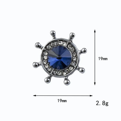 Korean Fashion Crystal Anchor Rudder Brooch Men's Suit Shirt Badge Collar Pins Brooch Jewelry Luxury for Women Accessories Gifts