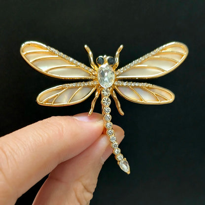 Beaut&Berry Luxury Rhinestone Dragonfly Brooches for Women Unisex Insect Pins Casual Party Jewelry Accessories Gifts Decoration