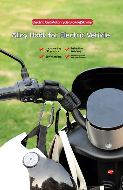 2PCS Heavy Duty Aluminium Alloy Hooks, Multi-functional Solid & Thick for Motorcycle, E-Bike, Scooter & Outdoor Use