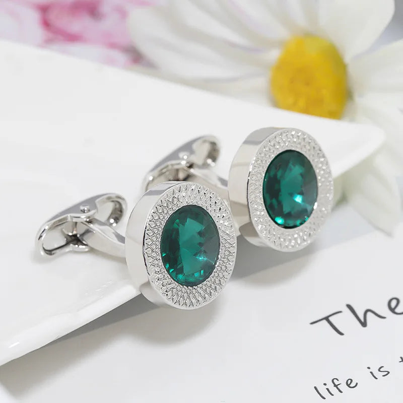 Hot Sale Cufflinks For Men Blue Diamond Cufflink Luxury Brand Buttons French Shirts Wedding Party Accessories Man Jewelry Gifts