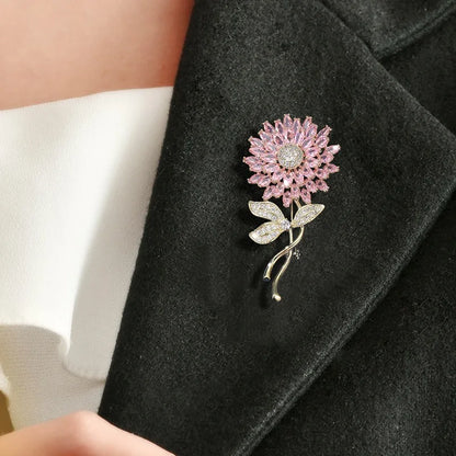 Fashion Crystal Rhinestone Bouquet Flower Brooch For Women Wedding Party Lapel Pin Suit Dress Jewelry Accessories Gifts