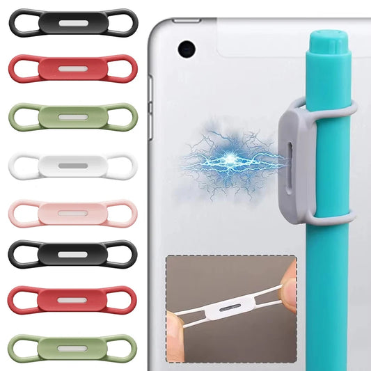 6 Colour Magnetic Pen Holder Office Whiteboard Adhesive Pencil Hooks Adjustable Silicone Magnet Marker Holders for Refrigerator