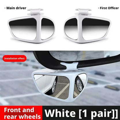 2pcs Universal Blind Spot Mirrors 360° Adjustable Wide-Angle View HD Side Rear Rearview Mirror Auto Auxiliary Rearview