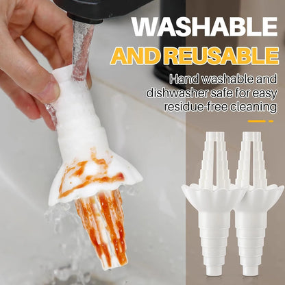 Universal Bottle Emptying Kit - Reusable Liquid Transfer Connector with No Waste Funnel Adapter, Compatible with Soap, Shampoo