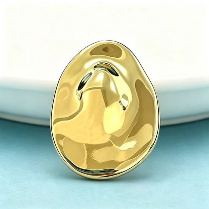 Wuli&baby Stainless Steel Oval Brooches For Women Men 2-color Geometric Round Office Casual Brooch Pins Gifts