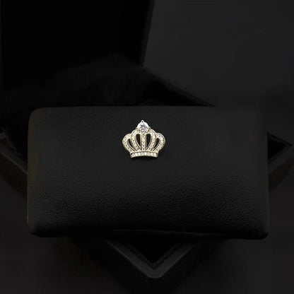 Exquisite Cute Hollowed-out Crown Crystal Zircon Brooches for Men Women Suit Jacket Pin Simple Personality Jewelry Accessories