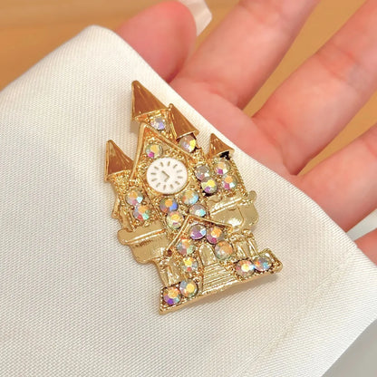 New Design Magic Castle Rhinestone Brooch Crystal Lapel Pin For Women Men Fashion Jewelry Accessories Gift