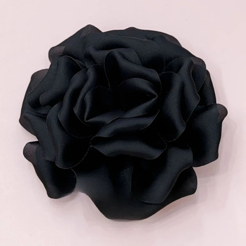 11CM Handmade Fabric Rose Flower Brooch Korean Fashion Corsage Lapel Pins for Women Accessories Wedding Party Jewelry