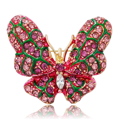 Beaut&Berry Classic Rhinestone Butterfly Brooches for Women Unisex Insect Pins Casual Party Jewelry Accessories Gifts Decoration