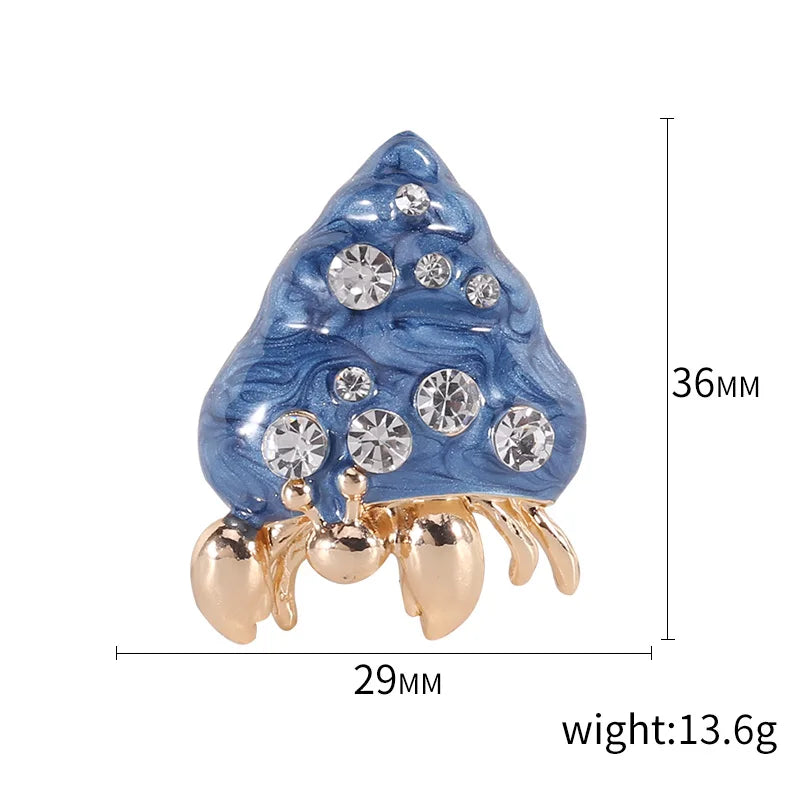 Enamel Rhinestone Crab Brooches For Women Unisex Animal Pins Multi-color Available Casual Party Accessories Gifts