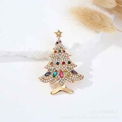Baroque Luxury Christmas Tree Design Brooches and Pins for Men and Women, Jewelry, Fashion Accessories, and Party Gifts