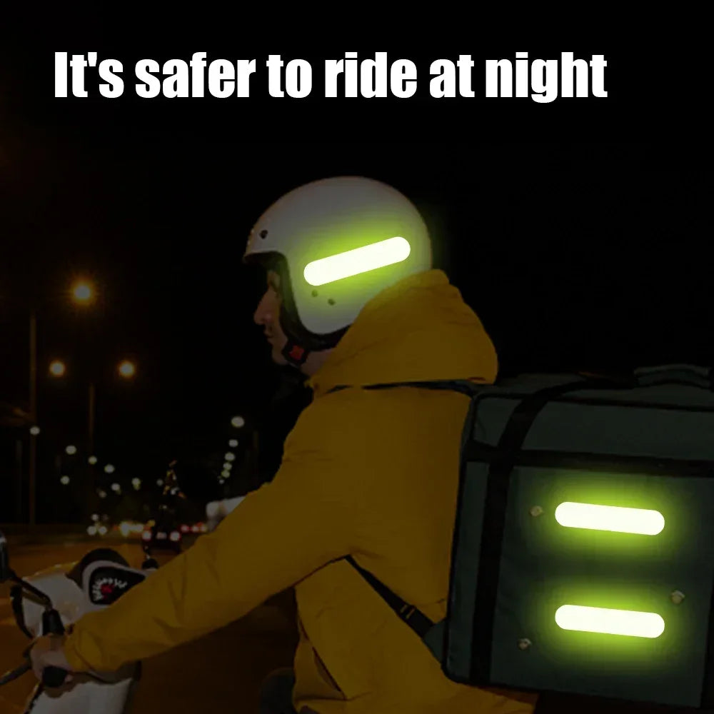 5Pcs Motorcycle Helmet Warning Reflective Stickers Night Safety Driving Decorative Strips Sticker Bicycle Moto Car Decals