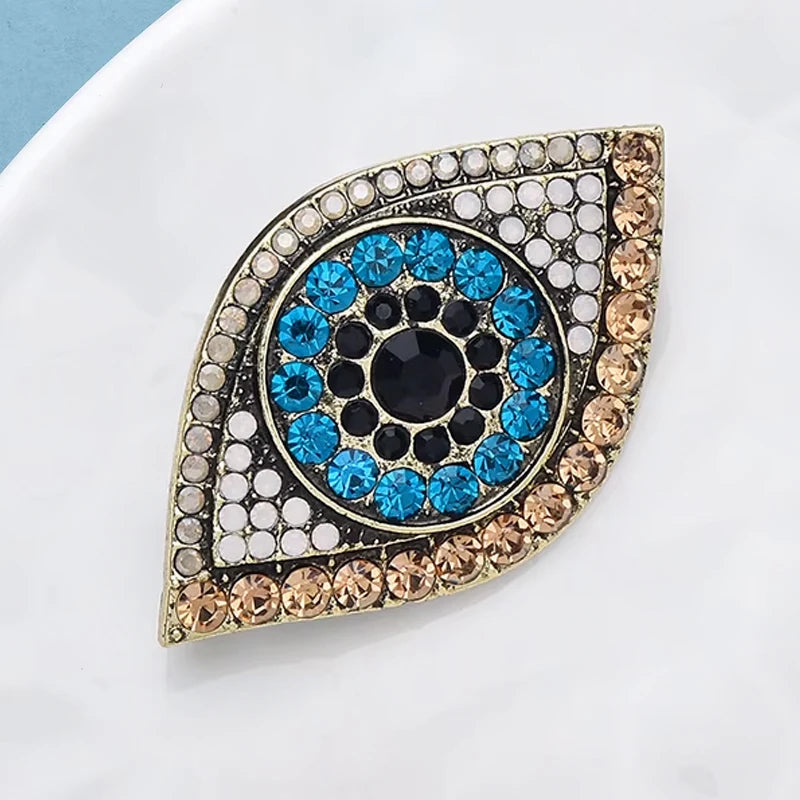 Wuli&baby Charming Eye Brooches Pins For Women Unisex 2-color Sparkling Rhinestone Eye Party Office Brooch Pin Gifts