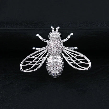 Trendy Animal Crystal Bee Brooch Metal Zircon Lapel Pins Men's Suit Shirt Small Collar Pin Corsage Jewelry for Women Accessories