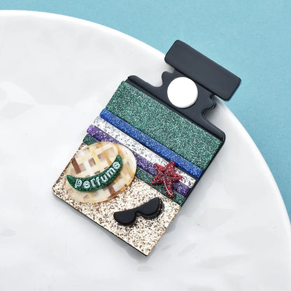 Wuli&baby Acrylic Beautiful Bottle Brooches Pins For Women Unisex With Hat Sunglasses Bottle Brooch Gifts