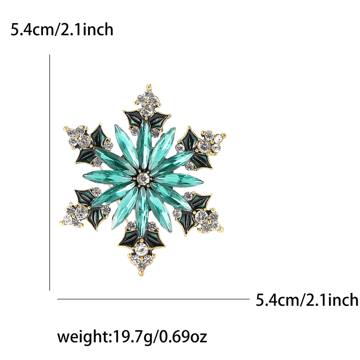 Christmas Rhinestone Snowflake Brooches for Women Unisex Pearl Ice Crystal Pins Office Party Friend Gifts Jewelry Accessories