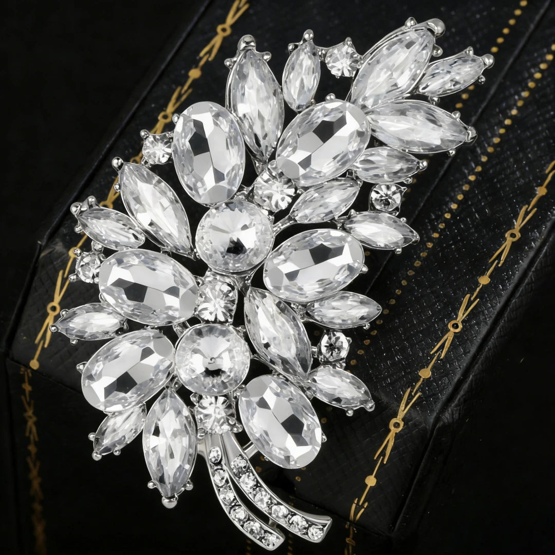 Baroque Luxury Flower Brooch Pin Elegant Jewelry Accessories for Men Women Wedding Party Gift
