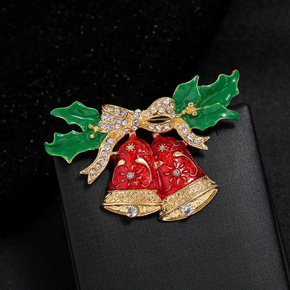 SKEDS Luxury Rhinestone Christmas Tree Snow Man Brooch For Women Men Exuqisite Fetival Enamel Badges Buckle Trendy Jewelry Pin