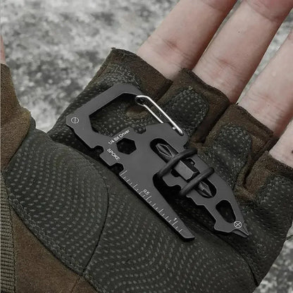 Stainless Steel Multifunction Carabiner Keychain, Bottle Opener Card Tool, Outdoor Camping Climbing Portable Accessories