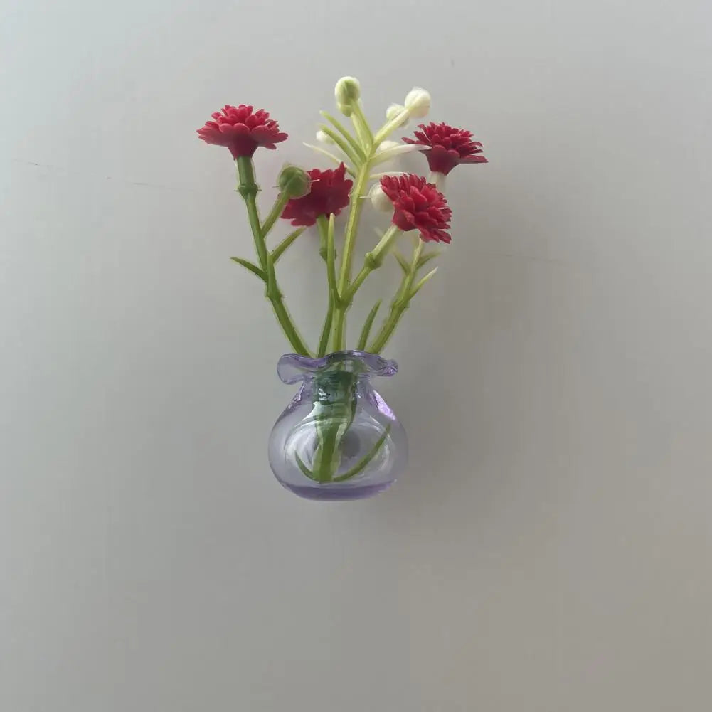 Mini Vase Magnets for Fridge Cute Tiny Magnetic Glass Vases Refrigerator Small Plant Pot for Locker Office Kitchen Decoration