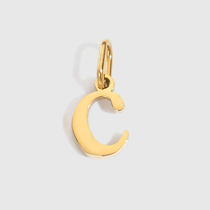 eManco Stainless Steel Cut 26 Letters Charm DIY Women's Necklace Bracelet Jewelry Making Factory Direct Sales