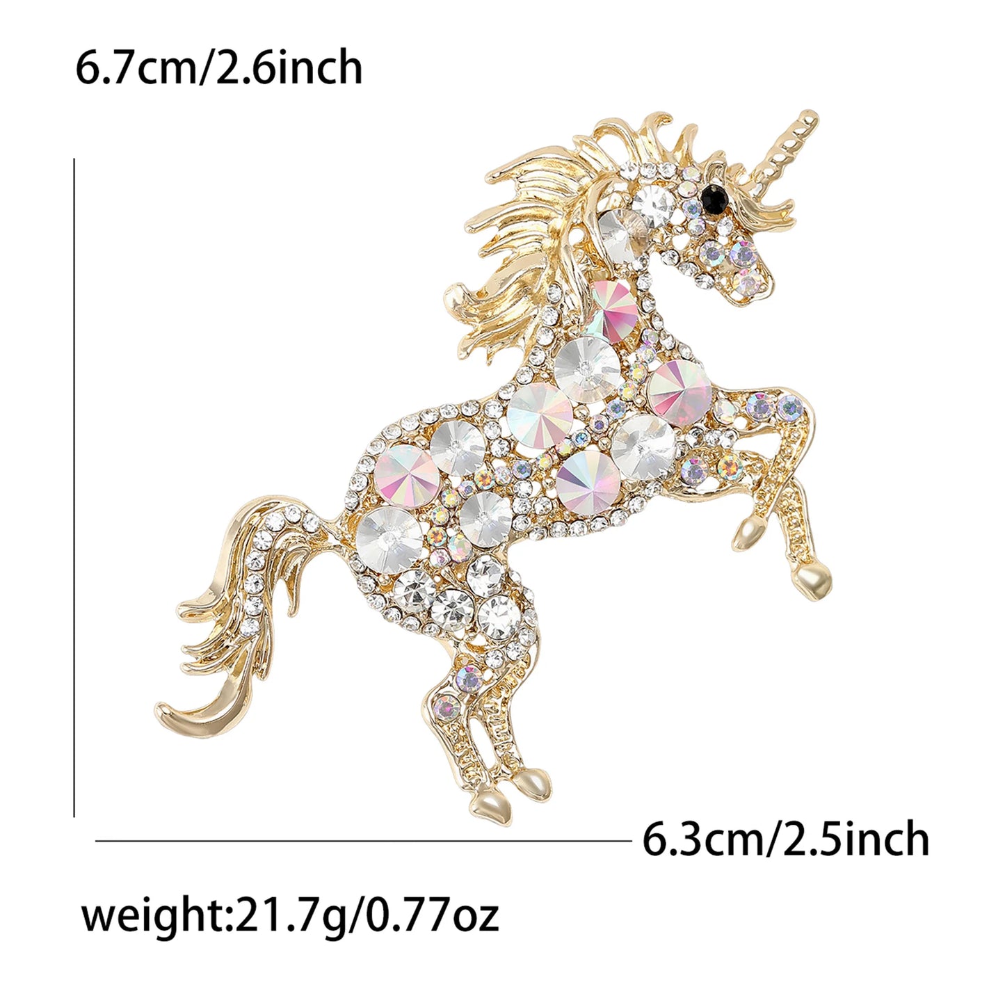 Beaut&Berry Classic Rhinestone Horse Brooches for Women Animal Pin Necklace Luxury  New Year Gifts Friends Zodiac Animal Jewelry