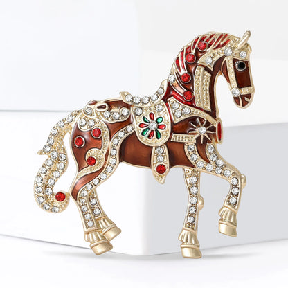 Retro Horse Brooch for Men Women Fashion Horse Animal Brooches Pins Jewelry Trendy Accessories Birthday Gift 2025