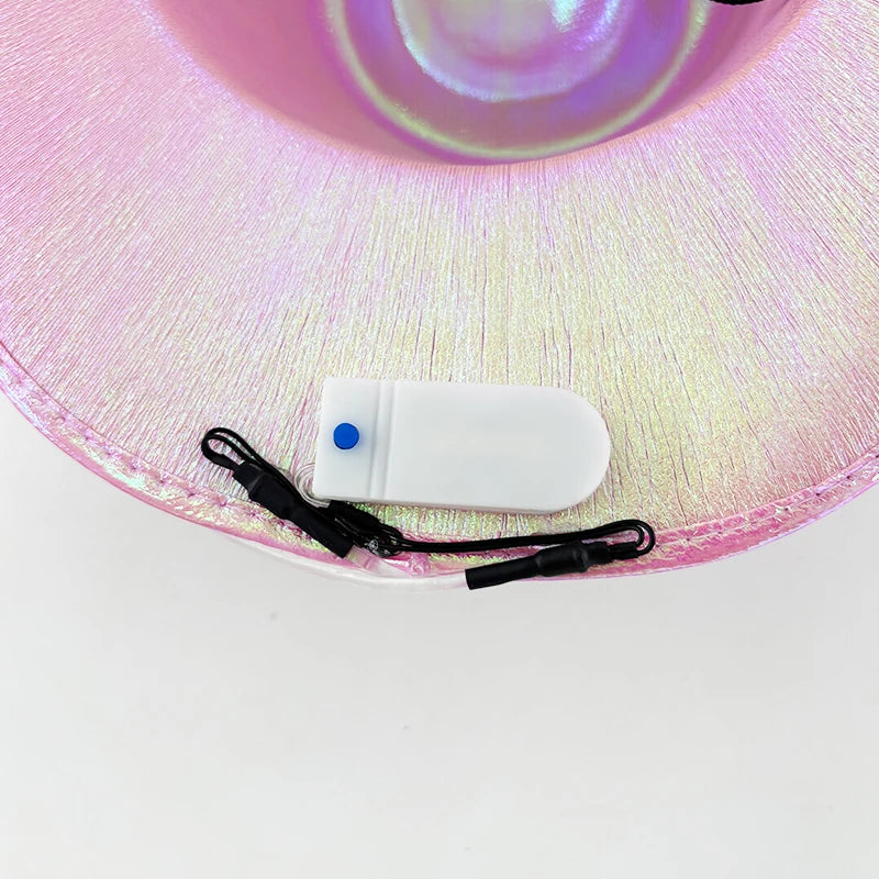 LED Glowing Cowgirl boy Hat Neon Luminous Bride Hat For Holiday Light Up Supplies Fluorescent Party Props Bachelorette Party Hat